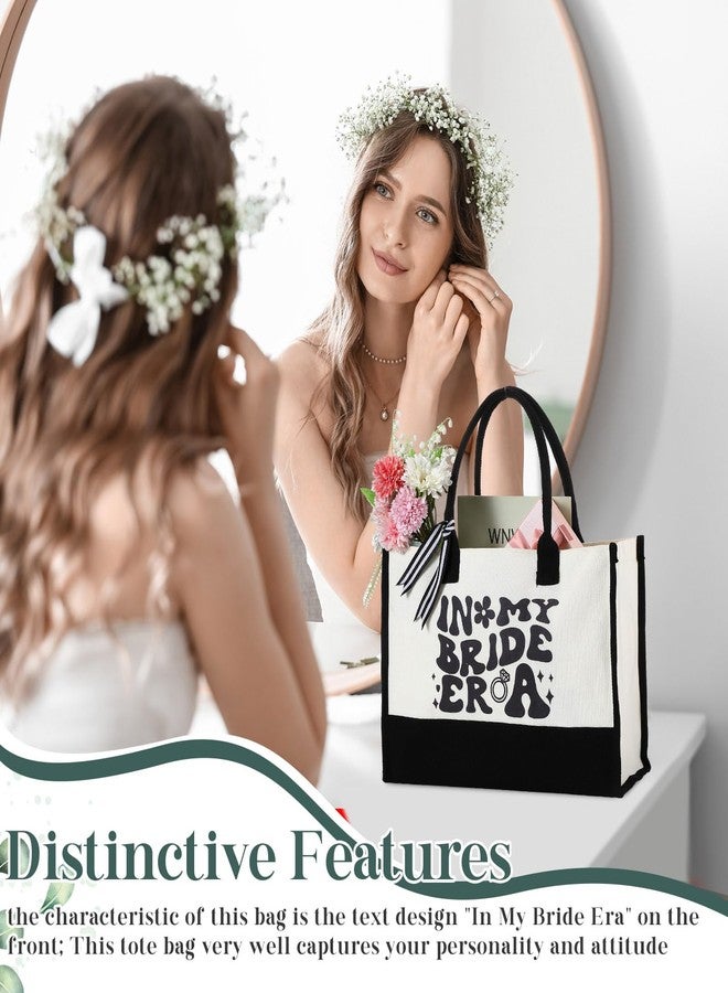 Yeyeplum In My Bride Era Canvas Tote Bag Bride Gifts for Wedding Bridal Shower Gift Travel Tote Bags for Women Bachelorette Party Engagement Honeymoon Bridal Accessories Congratulation Present - Image 4